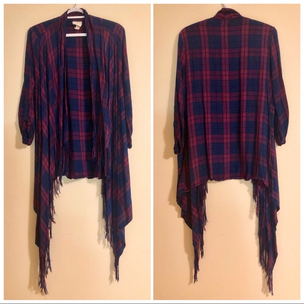 Plaid Sweater Kimono